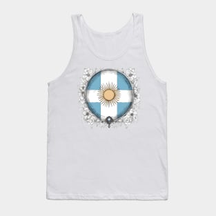 I love Argentina Flag Design with flowers Tank Top
